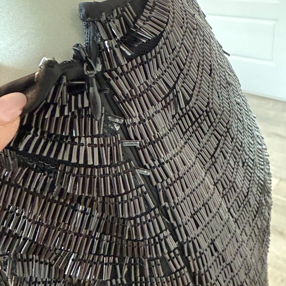 Susana Monaco Black Sequin Mini Skirt Size Small 4 - Picture 4 of 6